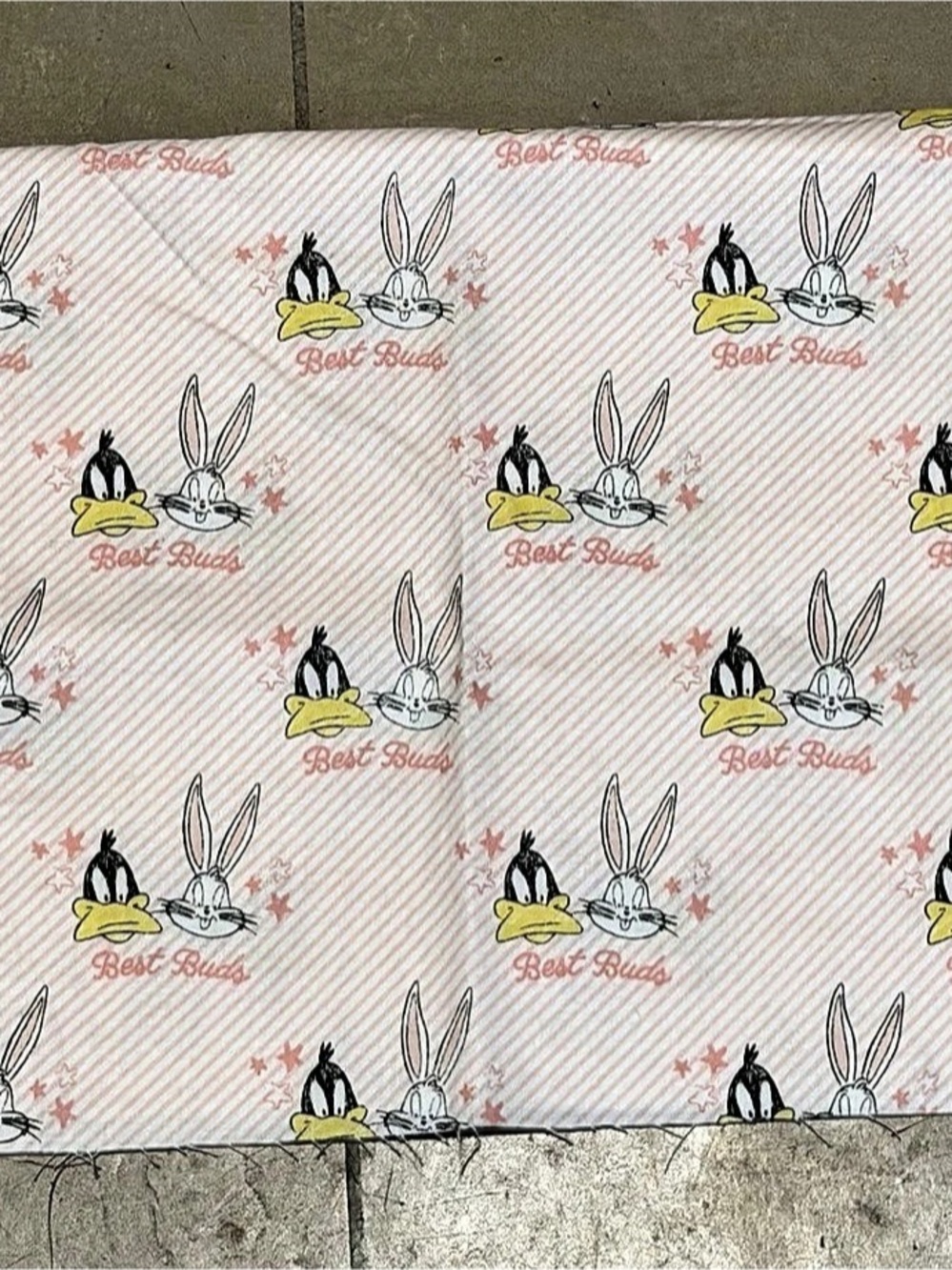 Camelot Fabrics Looney Tunes Little Dreamers Best Buds Pink & White Fabric
